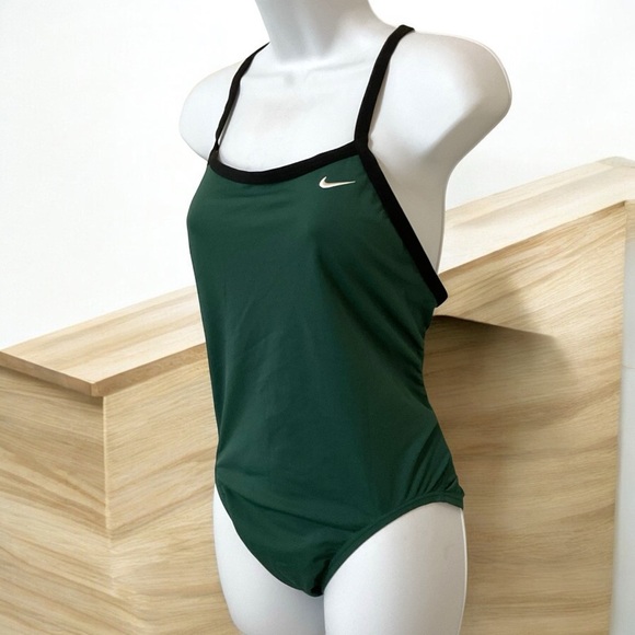 Nike Gorge Green Hydrastrong Racerback One Piece Performance Swimsuit Size 10 - Picture 4 of 10